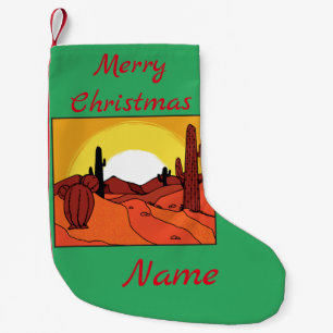 Meia De Natal Pequena Deserto Cactus Sunset Thunder_Cove