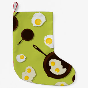 Meia De Natal Pequena Design da comida do divertimento dos ovos fritos