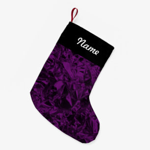 Meia De Natal Pequena Design da folha de alumínio no roxo
