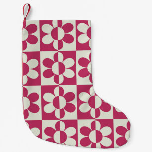 Meia De Natal Pequena Design de mangueira sem costura com margarida vint