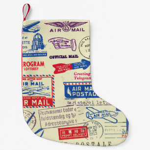 Meia De Natal Pequena Design do Conjunto de Carimbos do Documento Vintag