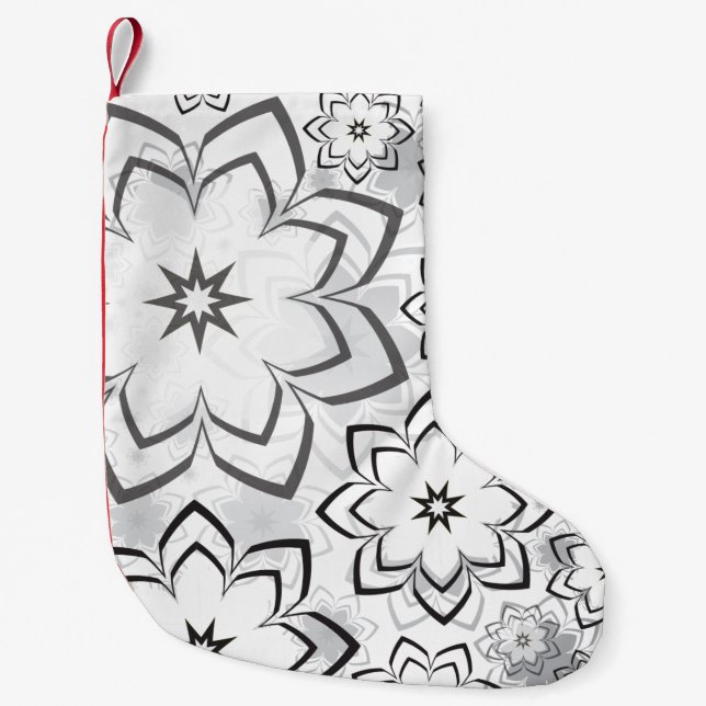 Meia De Natal Pequena Design floral 11 (Frente)