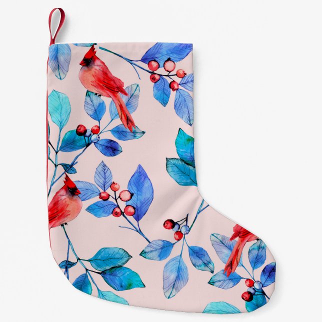 Meia De Natal Pequena design padrão do caleidoscópio vermelho abstrato (Frente)