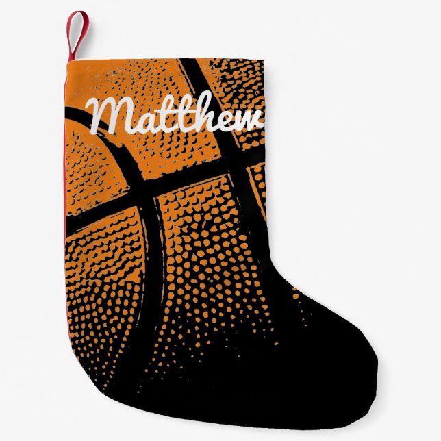 Meia De Natal Pequena Design personalizado do feriado do basquetebol dos (Frente)