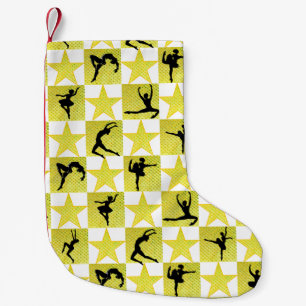 Meia De Natal Pequena DESIGNS DE NATAL DE DANCER DOURADO bonito