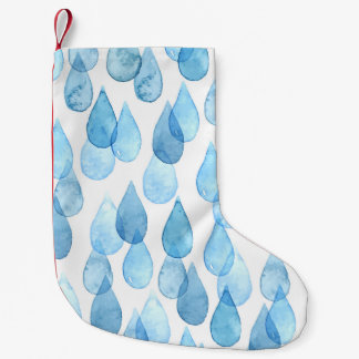 Meia De Natal Pequena Dias de Chuva: Padrão de Aquarela Vintage