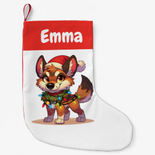 Meia De Natal Pequena Dingo Merry Natal Animais de inverno Cachorros Din