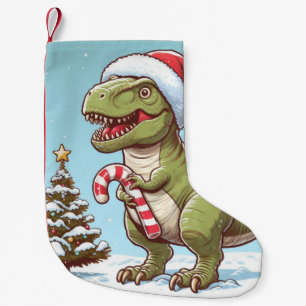 Meia De Natal Pequena Dinossauro candi doce de Natal