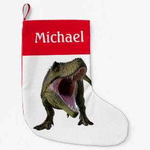 Meia De Natal Pequena Dinossauro T-Rex Tyrannosaurus Personalizado