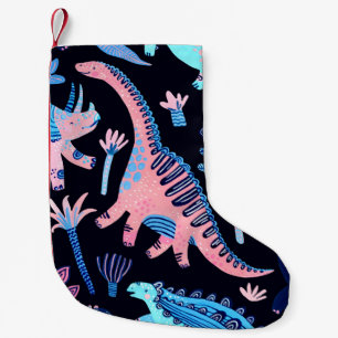 Meia De Natal Pequena Dinossauros cartoon bonitos, um padrão perfeito e