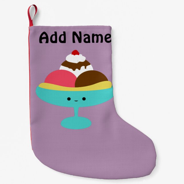 Meia De Natal Pequena Dividir Banana (Frente)