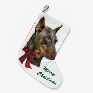 Meia De Natal Pequena Doberman Pinscher Christmas