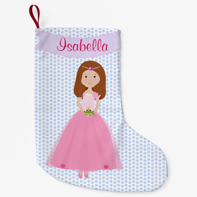 Meia De Natal Pequena Doce Auburn Hair Princesa Personalizada Stocks (Frente)