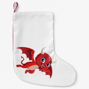 Meia De Natal Pequena Doce diabo voador de desenho animado