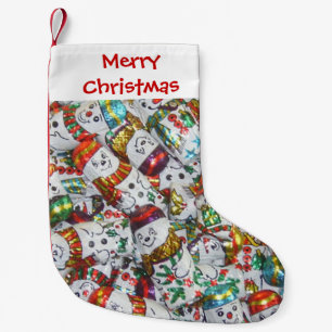 Meia De Natal Pequena Doce Neve Feliz Pestanejo de Natal