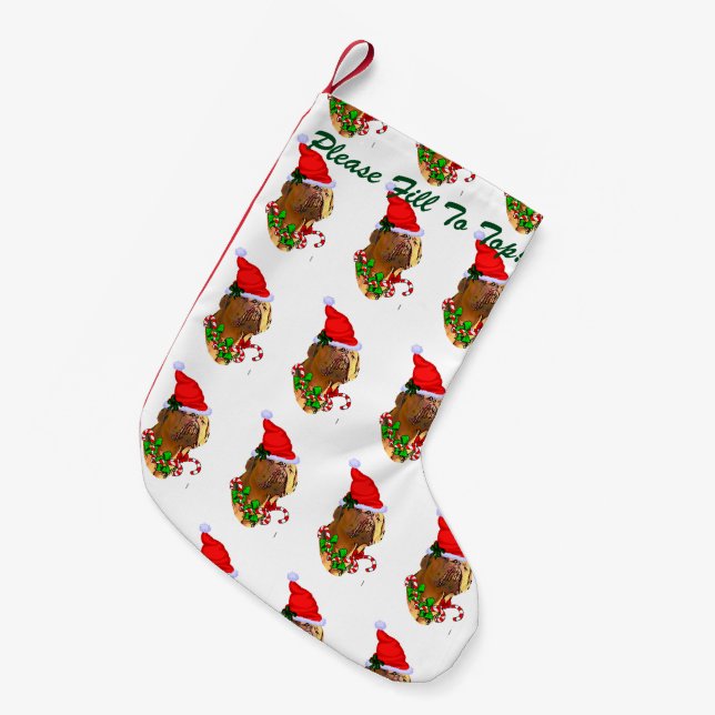 Meia De Natal Pequena Dogue de Bordeaux Christmas (Frente (Pendurada))