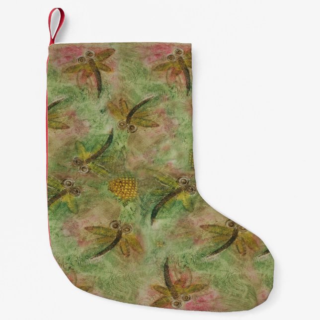 Meia De Natal Pequena Dragonfly Cotton Candy (Frente)