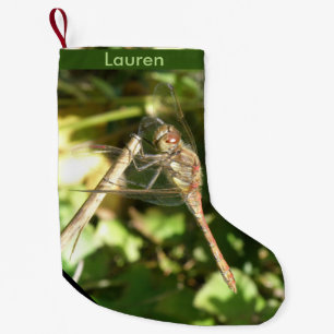 Meia De Natal Pequena Dragonfly em um galho de Natal Personalizado