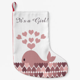 Meia De Natal Pequena É uma garota! Baleia rosa-branca