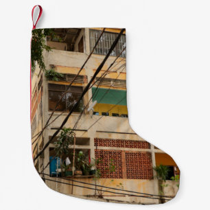 Meia De Natal Pequena Edifício Colorido Vintage - vietnamita, antigo