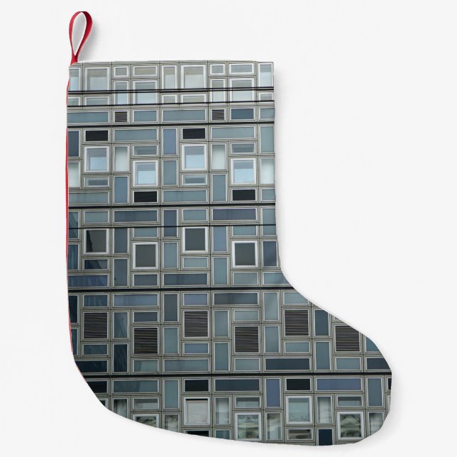 Meia De Natal Pequena Edifício de pintura na parede da cinza (Frente)