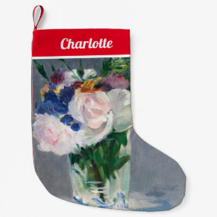 Meia De Natal Pequena Edouard Manet - Flores em um Vaso de Cristal