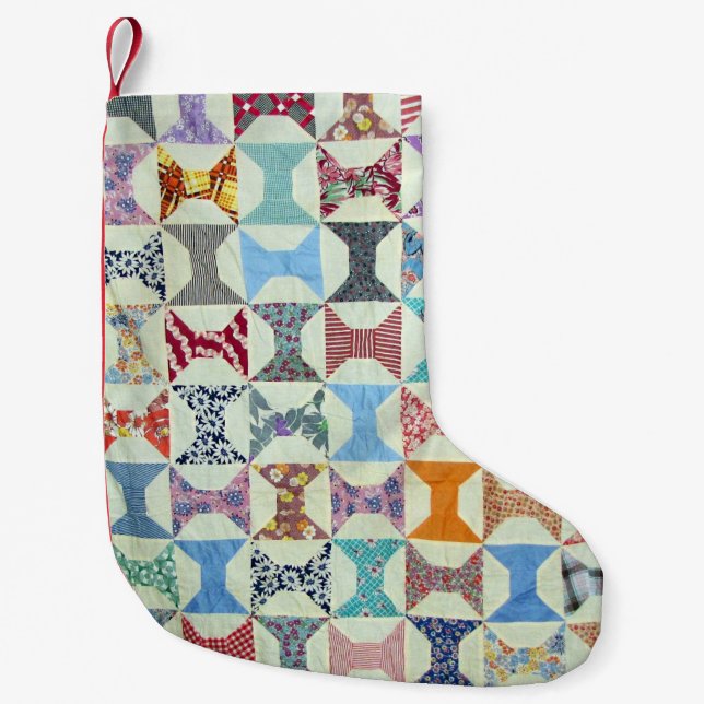 Meia De Natal Pequena Edredão do vintage (Frente)