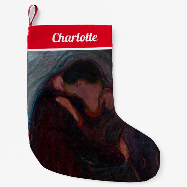 Meia De Natal Pequena Edvard Munch - O Beijo (Frente)