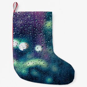 Meia De Natal Pequena Efeito Da Janela Da Chuva Da Vintagem Diminui