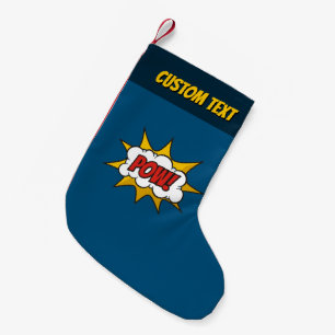 Meia De Natal Pequena Efeito Som de Comic Pow