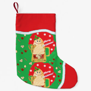 Meia De Natal Pequena Egging Double Side Impressão Stockings