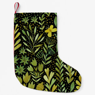 Meia De Natal Pequena Elegância Floral: Padrão Vintage Watercolor