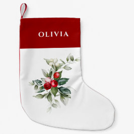 Meia De Natal Pequena Elegant Holly