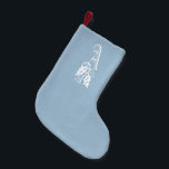 Meia De Natal Pequena ELEGANTE WINTER Frost Blue Holly Monograma<br><div class="desc">Elegante Winter Holly Monograma por prettystrangeu.</div>