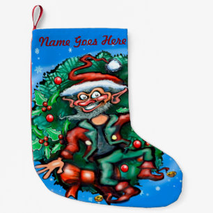 Meia De Natal Pequena Elf de Natal
