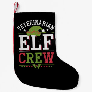 Meia De Natal Pequena Elfo de Natal Veterinário Técnico Veterinário