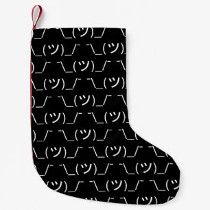 Meia De Natal Pequena Emoticon de Dar de Ombros ¯\_(ツ)_/¯ Kaomoji Japonê