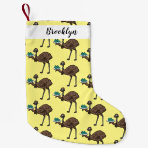 Meia De Natal Pequena Emu com ilustração de desenho animado de ovos