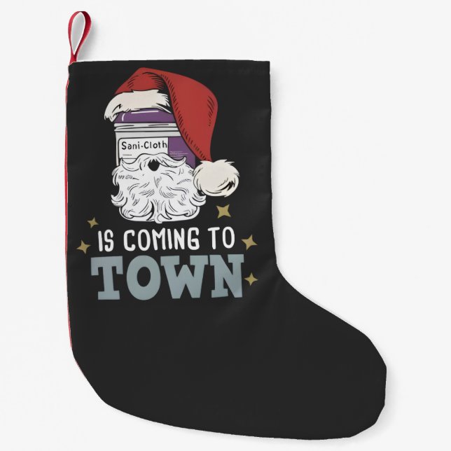 Meia De Natal Pequena Enfermeira de Natal Sani Cloth Enfermeira Medicina (Frente)