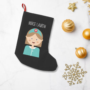 Meia De Natal Pequena Enfermeira - desenhos animados