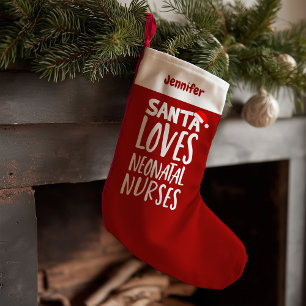 Meia De Natal Pequena Enfermeira Neonatal Encantada Engraçada
