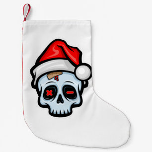 Meia De Natal Pequena Engraçado Caveira de Natal, Estilo de Cartoon