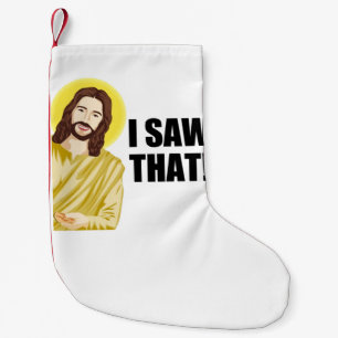 Meia De Natal Pequena Engraçado Citar Jesus Meme Eu Vi Aquele Cristão Pe