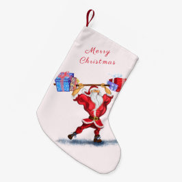 Meia De Natal Pequena Engraçado Natal estocando Bodybuilder Papai Noel