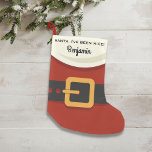 Meia De Natal Pequena Engraçado Natal Papai Noel, eu tenho sido legal<br><div class="desc">Os Papais noeis vão visitá-lo este ano? Quer tenha sido malvado ou simpático, espalhe alegria de Natal com esta divertida estaca de Natal com um terno de Natal vermelho, branco e preto e um texto personalizado. No topo, ele diz "Papais noeis, eu fui legal!" (facilmente mude ou apague) Adicione um...</div>