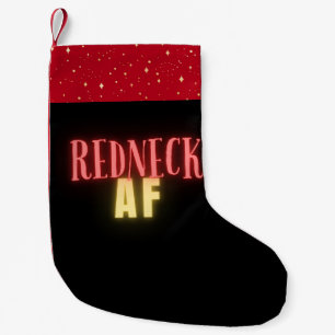 Meia De Natal Pequena Engraçado Redneck AF Neon Personalizado