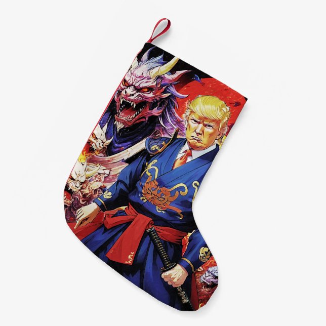 Meia De Natal Pequena Epic Trump Samurai Anime (Frente (Pendurada))
