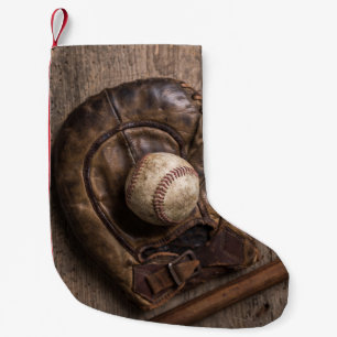 Meia De Natal Pequena Equipamento de basebol do vintage