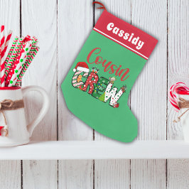 Meia De Natal Pequena Equipe de Primo Retro Personalizada de Natal
