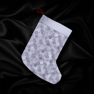 Meia De Natal Pequena Escalas de Sereia Chic Lavanda Roxo Sheen